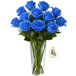 Rosas Azules en Florero