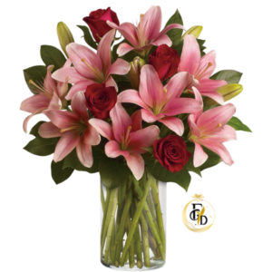 Lilium y Rosas en Florero
