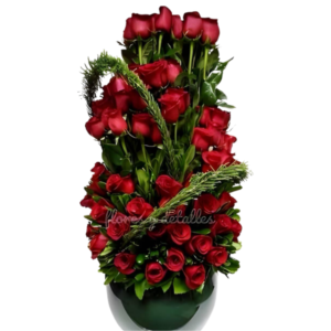 Diseño de Pecera Con 80 Rosas