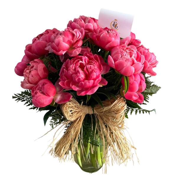 Florero en 20 peonias