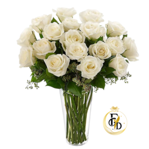 Florero en Rosas Blancas