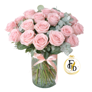 Florero de 24 Rosas Rosadas