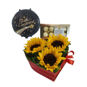 Corazon de girasoles