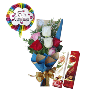 6 rosas mixta para cumple