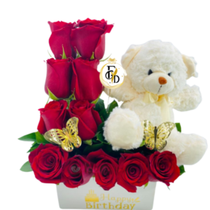 Arreglo en Rosas y Peluche