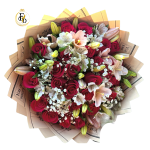 Lirios y Rosas en Ramo