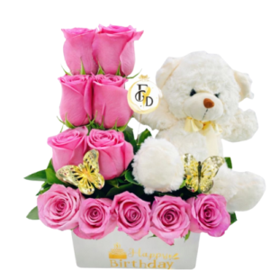Arreglo Rosado Y Peluche