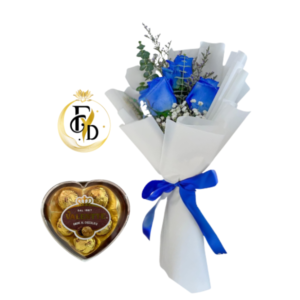 Rosas azules y bombones