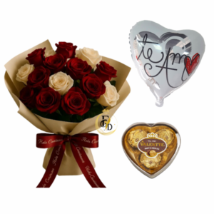 Pack Rosas ,Globo y Dulzura