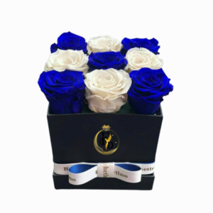 Box Premium Rosas Azul y Blanco