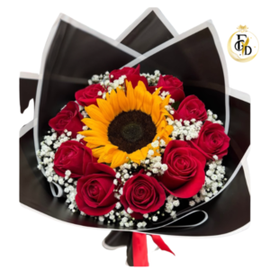 Fino Ramo de Rosas y Girasol