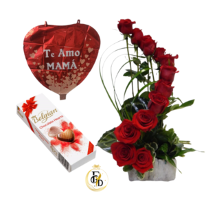 Espiral de Rosas + Bombones + Globo