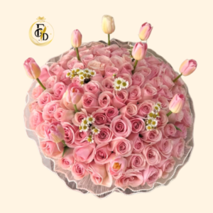 Ramo XL con Rosas y Tulipanes Rosados