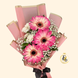 Ramo con 3 Finas Gerberas Rosadas