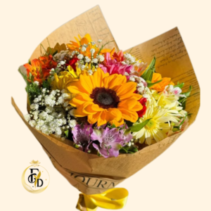 Ramo Con Girasol y Astromelias Primaverales