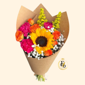 Ramo con Girasol y Claveles