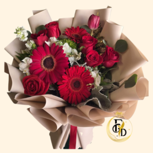 Ramo Con Gerberas y Rosas Rojas