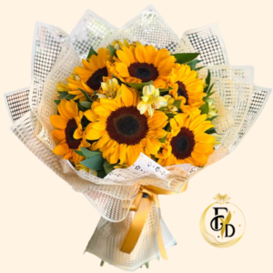 Fino Ramo con 6 Girasoles