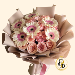Exclusivo Ramo con Rosas y Gerberas Rosadas