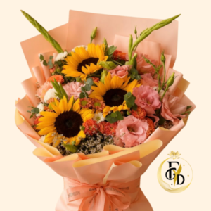 Ramo con Lisianthus y Girasoles