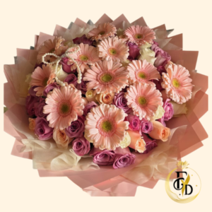 Ramo Premium de Rosas y Gerberas Rosadas