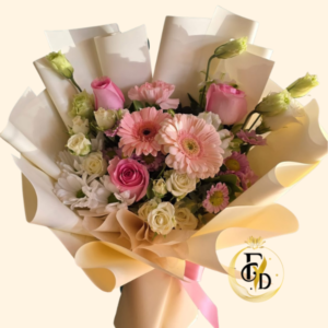 Delicado Ramo con Lisianthus y Gerberas