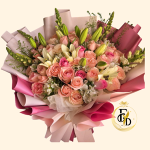Ramo Silvestre con Rosas y Lirios
