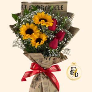 Nuevo Ramo con Rosas y Girasoles