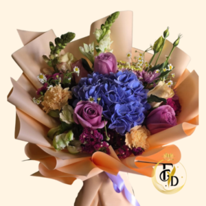 Ramo con Rosas Moradas y Hortensia
