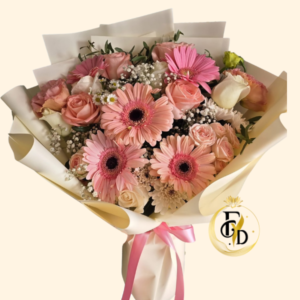 Ramo con Gerberas y Rosas Rosadas