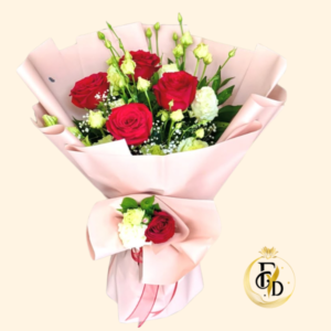 Rosas y Lisianthus en Ramo