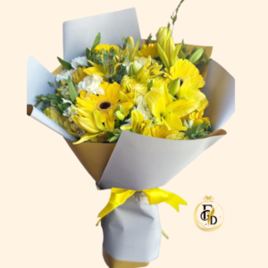 Ramo con Gerberas y Lirios Amarillos