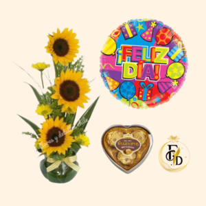 Pack Pecera + Globo Feliz Dia + Bombones